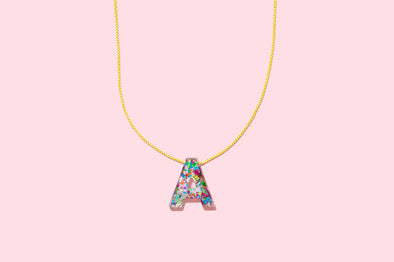 Colorful Confetti Letter Necklaces - 2