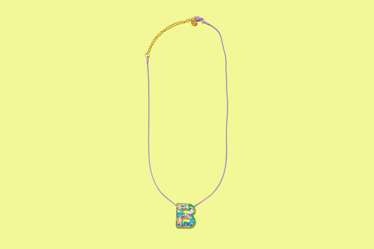 Colorful Confetti Letter Necklaces - 2