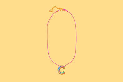 Colorful Confetti Letter Necklace Asst w/ Display - 1 (CN-ASST-DISP)