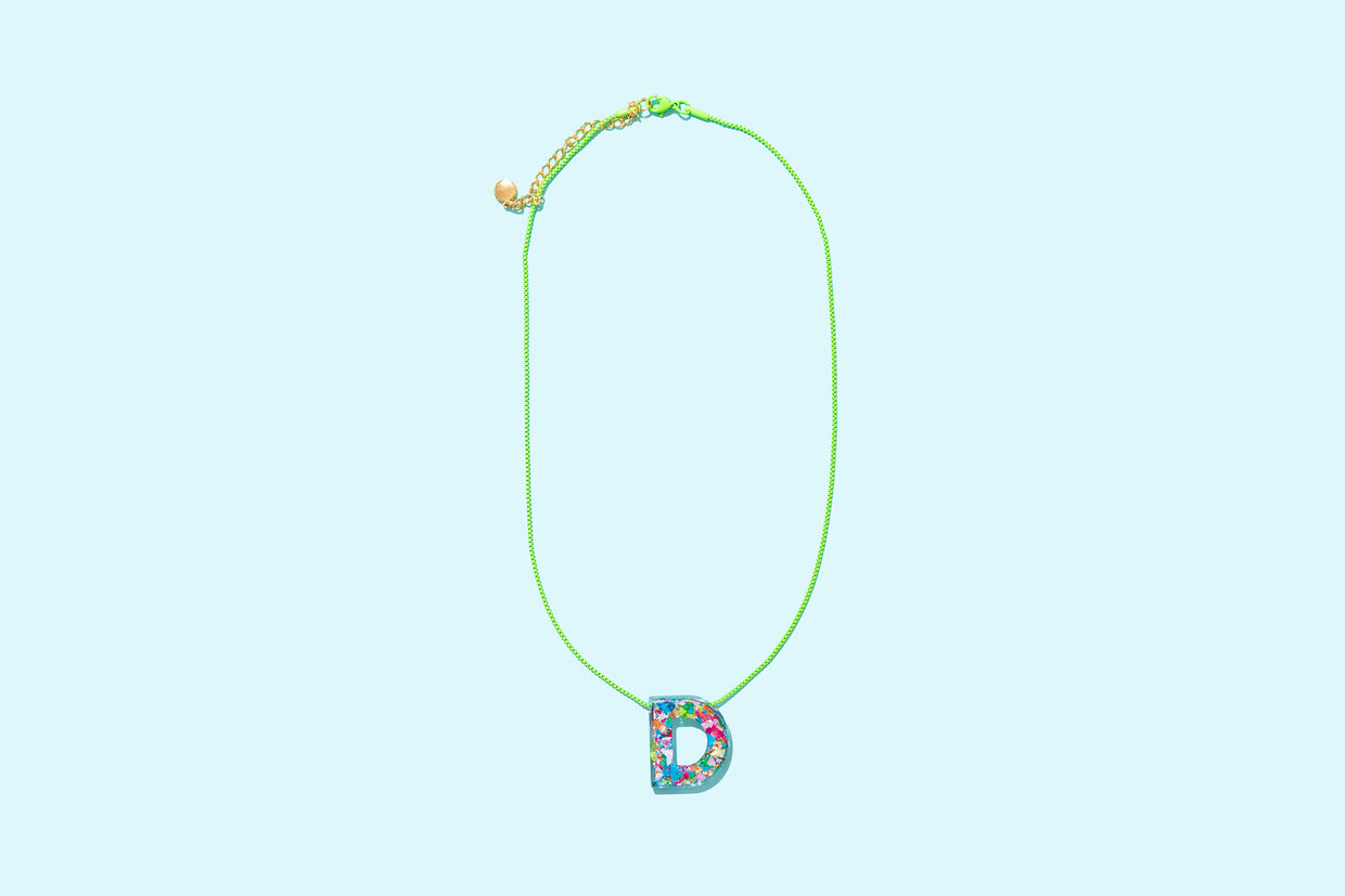 Colorful Confetti Letter Necklaces - 2