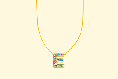 Colorful Confetti Letter Necklaces - 2