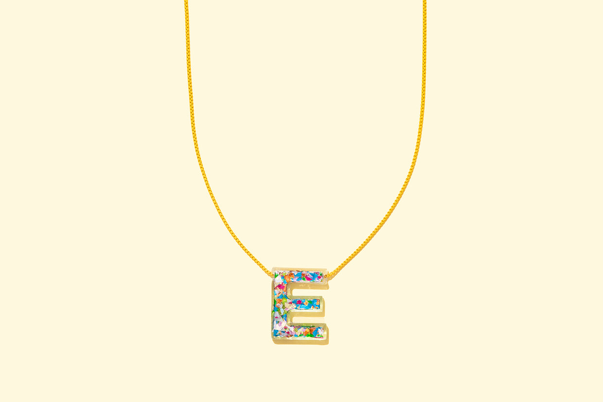 Colorful Confetti Letter Necklaces - 2