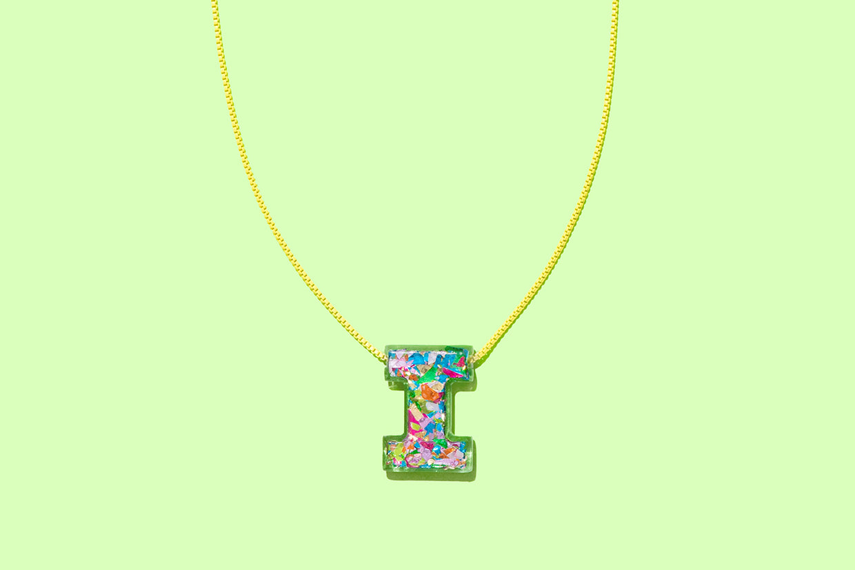 Colorful Confetti Letter Necklaces - 2