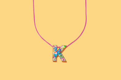 Colorful Confetti Letter Necklaces - 2