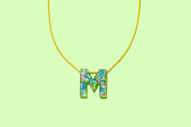 Colorful Confetti Letter Necklaces - 2