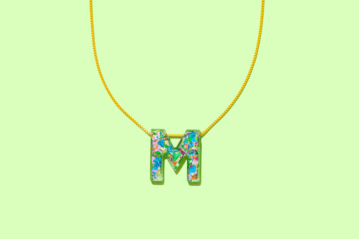 Colorful Confetti Letter Necklaces - 2