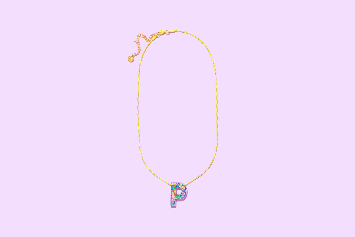 Colorful Confetti Letter Necklaces - 2