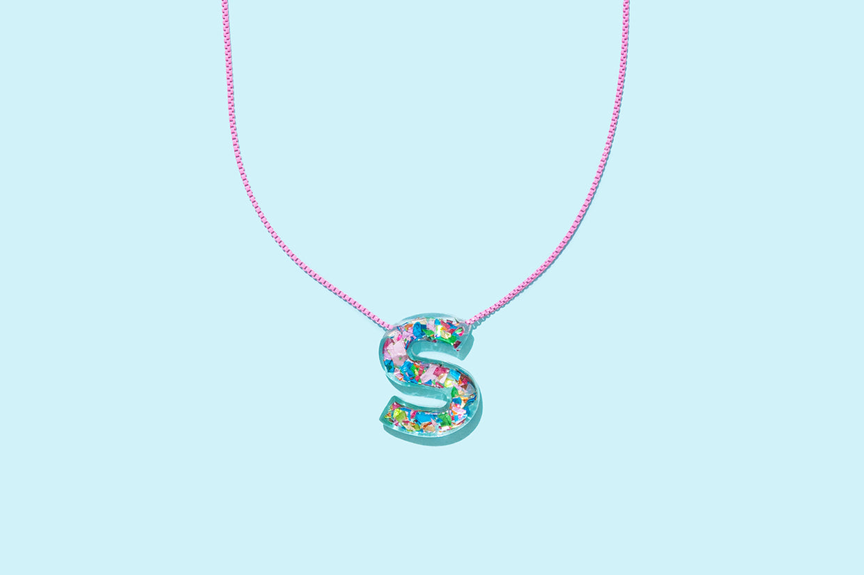 Colorful Confetti Letter Necklaces - 2