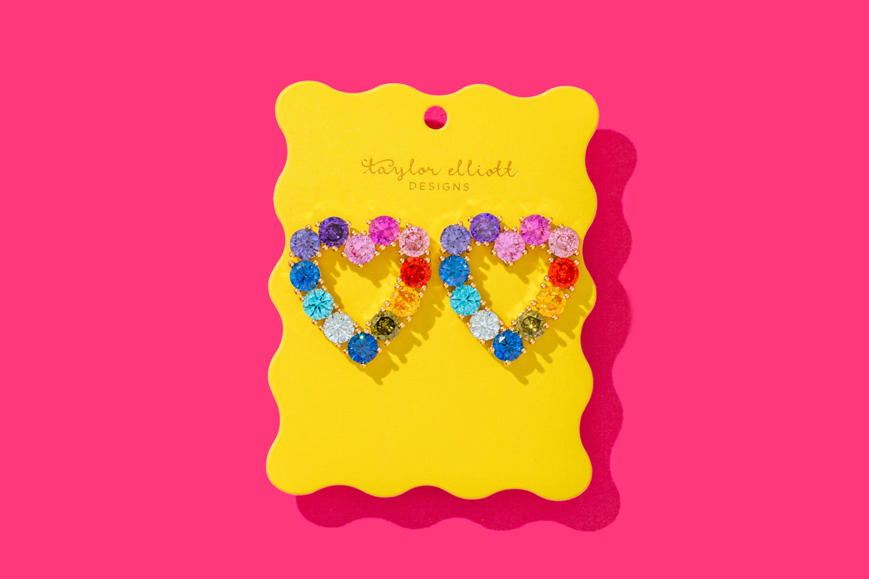 Earrings - Katie Colorful Heart - 2 (E-12)