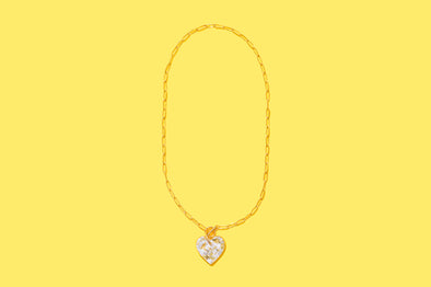 Pearl Confetti Heart Necklace - 2 (N-02)