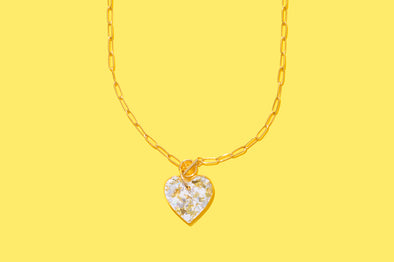 Pearl Confetti Heart Necklace - 2 (N-02)