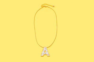 Pearl Confetti Letter Necklace Asst - 1 (PN-ASST)