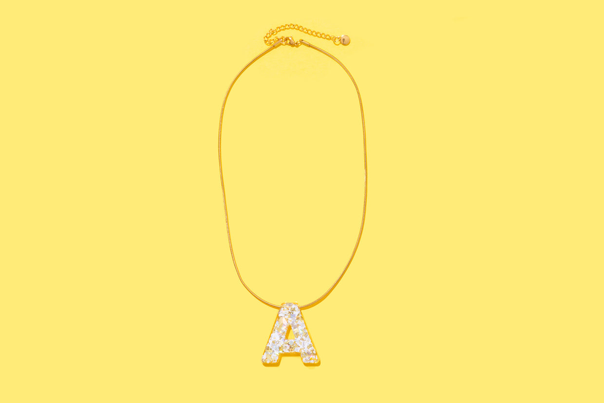 Pearl Confetti Letter Necklace Asst - 1 (PN-ASST)