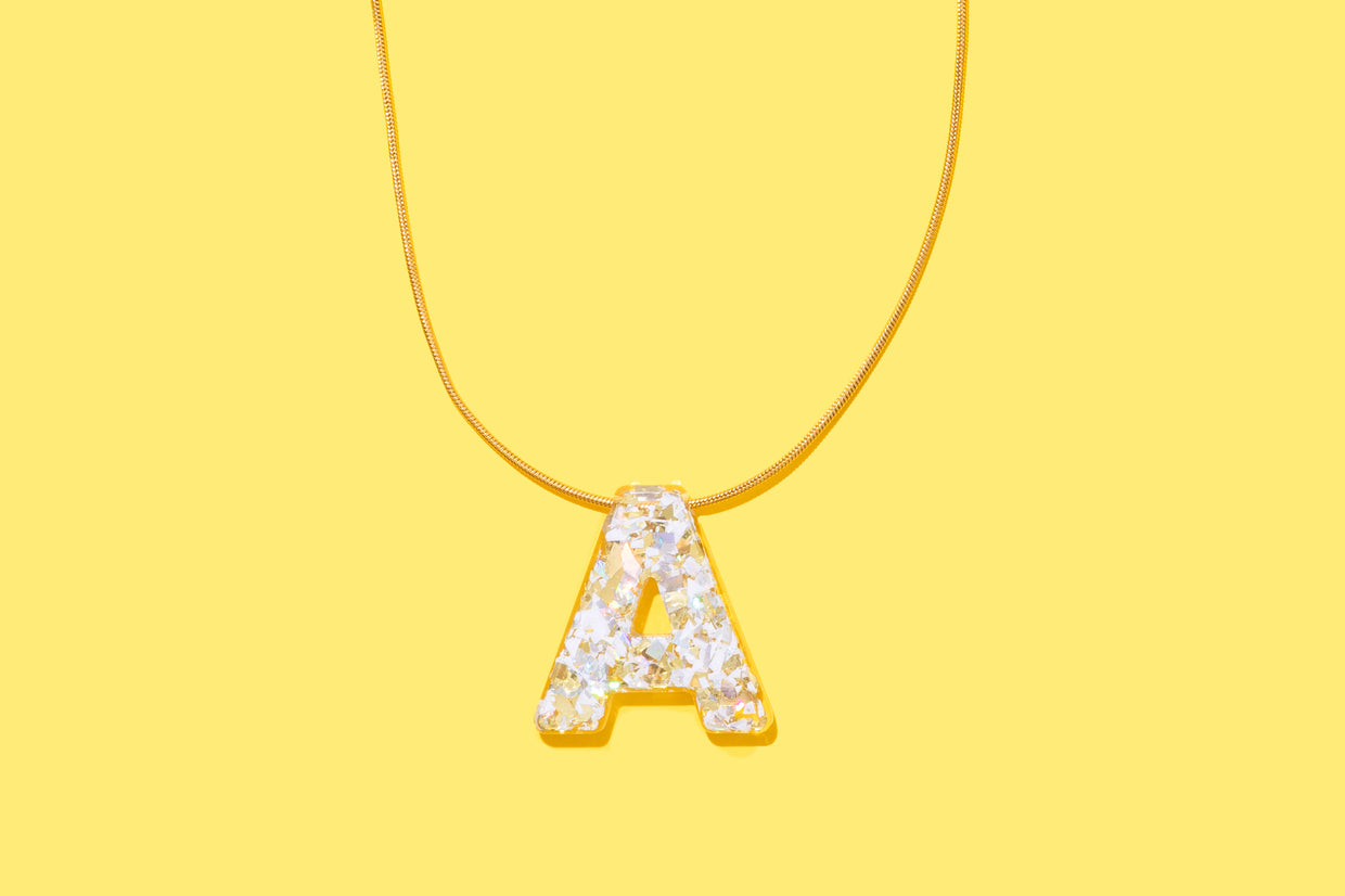 Pearl Confetti Letter Necklaces - 2