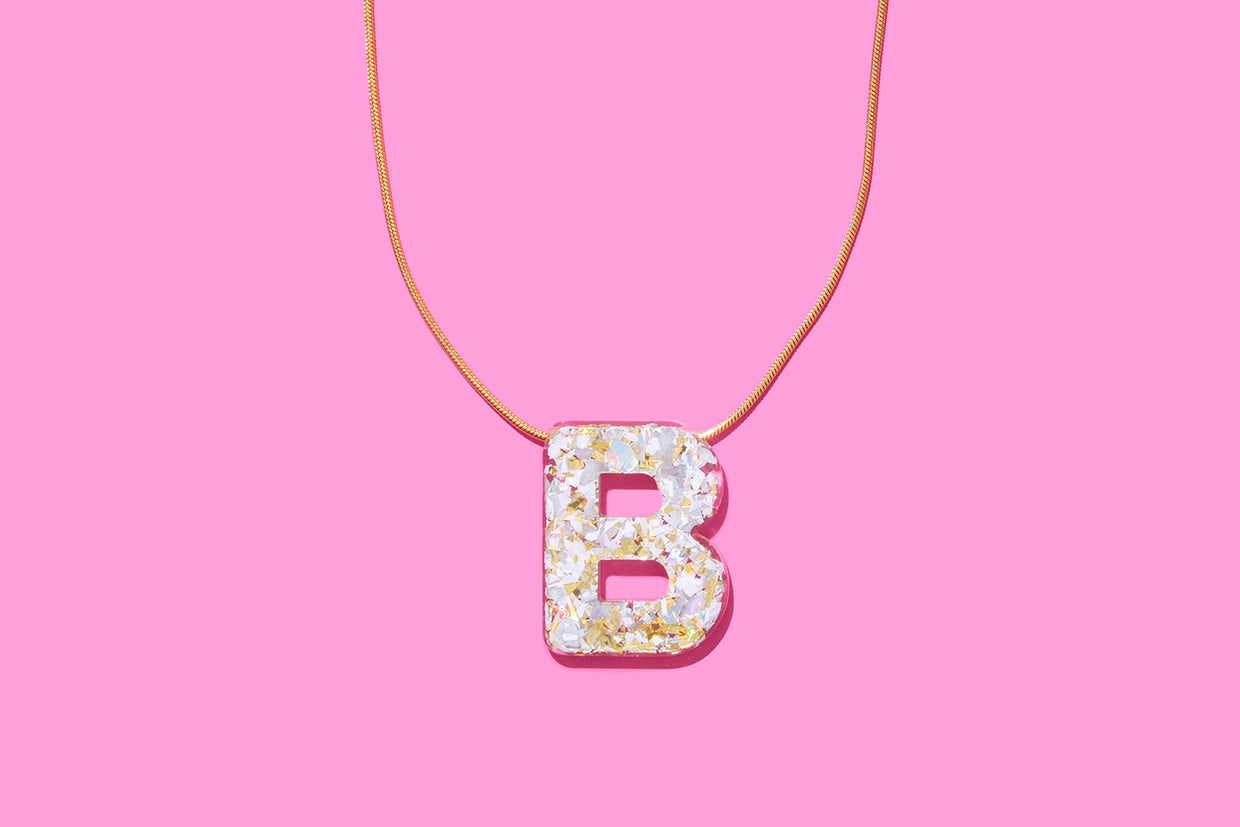 Pearl Confetti Letter Necklace Asst - 1 (PN-ASST)