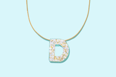 Pearl Confetti Letter Necklace Asst w/ Display - 1 (PN-ASST-DISP)