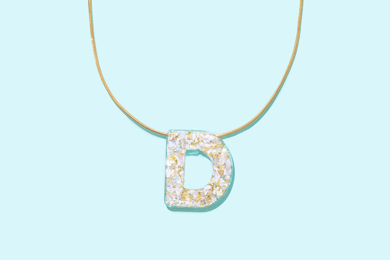 Pearl Confetti Letter Necklace Asst w/ Display - 1 (PN-ASST-DISP)