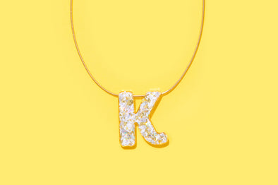 Pearl Confetti Letter Necklaces - 2