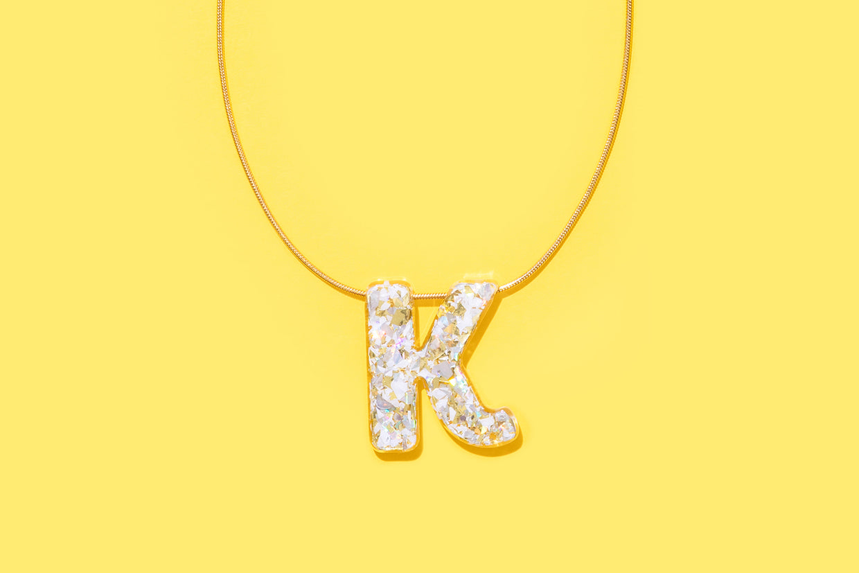 Pearl Confetti Letter Necklaces - 2