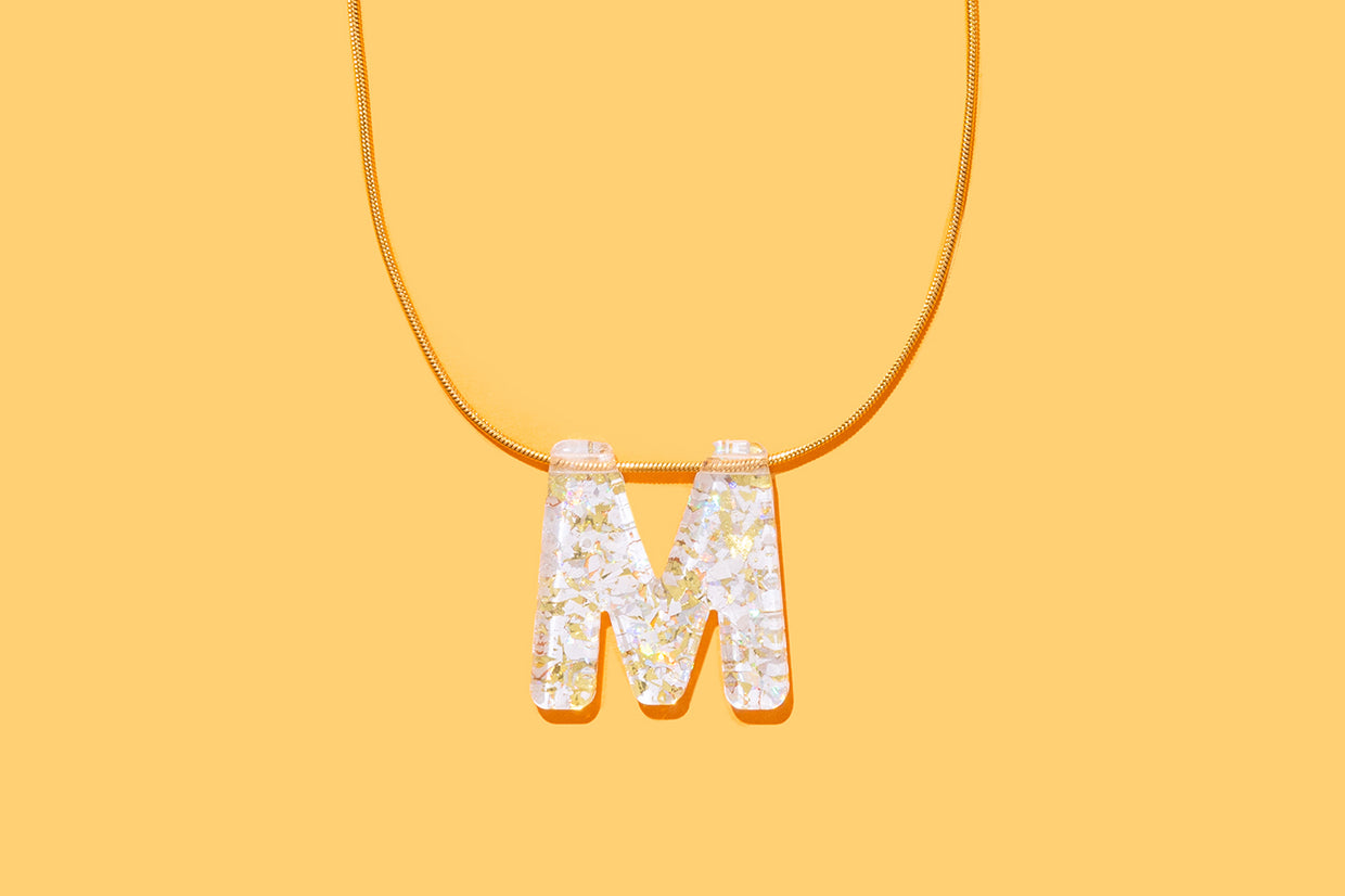 Pearl Confetti Letter Necklaces - 2