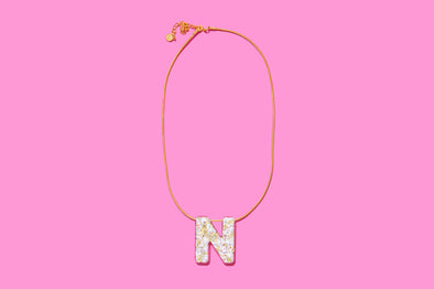 Pearl Confetti Letter Necklaces - 2