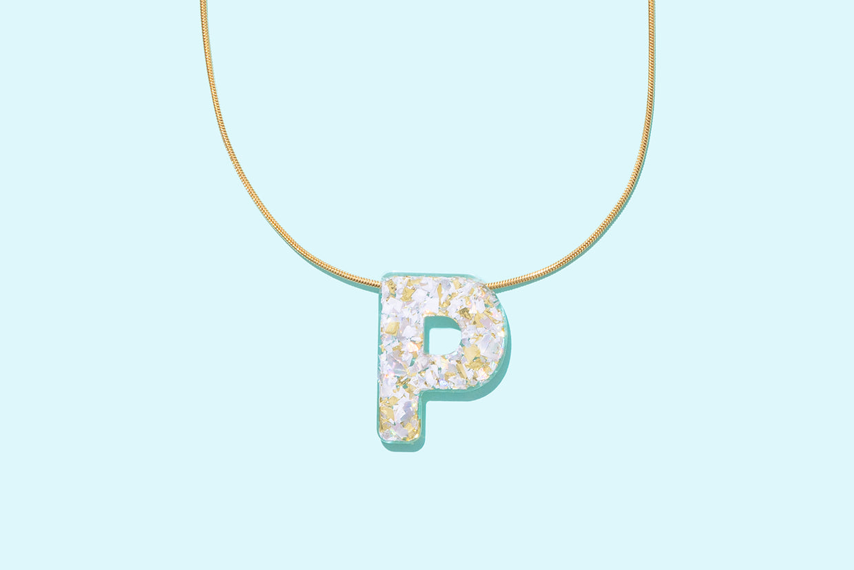 Pearl Confetti Letter Necklaces - 2